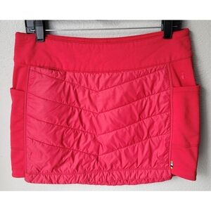 Smartwool Smartloft 60 Quilted Mini Skirt Size Medium In Pomegranate Red